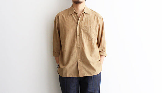 【STILL BY HAND】Cotton Cupro Open Collar Shirts .夏に向けてお勧めしたかった１枚。