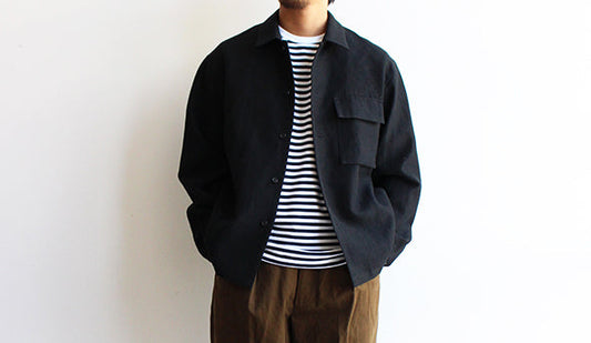 【STILL BY HAND / スティル バイ ハンド】Wool Linen 1 Pocket Coverall.秋先から使えるウールのジャケット。