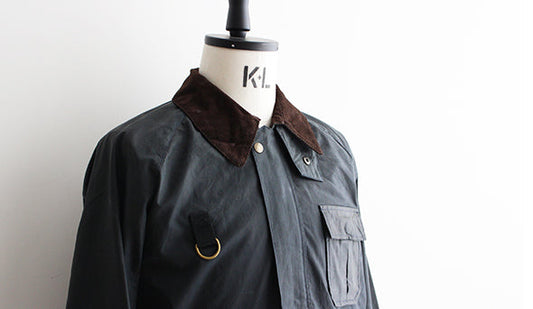 【Yoused / ユーズド】Vintage British Oild Jacket “Fishing Type Remake”のネイビーが再入荷です。