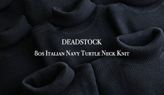 【DEADSTOCK】80s Italian Navy Turtle Neck Knit.冬に向けて抜群のミリタリーニットが登場です。