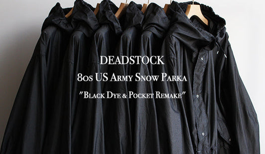 【DEADSTOCK】80s US Army Snow Parka "Black Dye & Pocket Remake"春先にオススメしたいブラックコート。