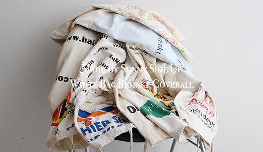 【Made By Sunny Side Up】White Bag Remake Coverall .発想が素晴らしいアメリカを感じるリメイクジャケット。