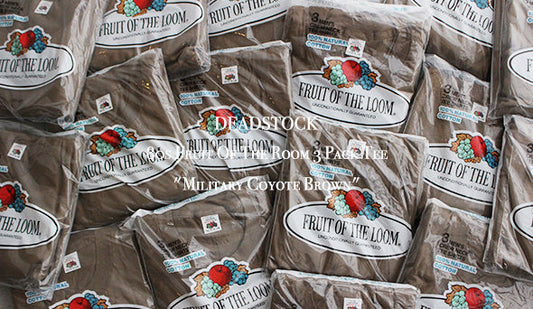 【DEADSTOCK】80s Fruit Of The Room 3 Pack Tee "Military Coyote Brown"一度試して欲しいヴィンテージパックT。