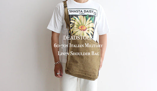 【DEADSTOCK】60-70s Italian Military Linen Shoulder Bag.こちらも再入荷しております。