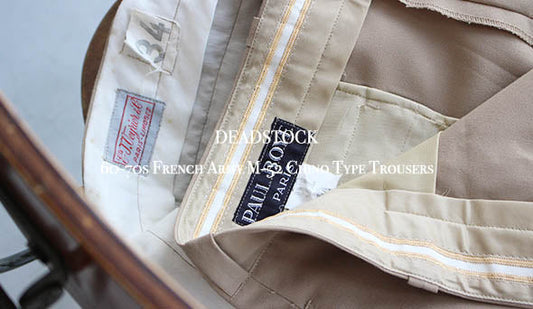 【DEADSTOCK】60-70s French Army M-52 Chino Type Trousers.ヴィンテージらしい面白い1本が入荷いたしました。