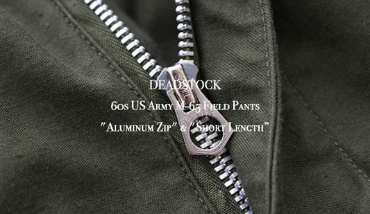 【DEADSTOCK】60s US Army M-65 Field Pants "Aluminum Zip" & "Short Length”こちらを掲載いたしました。