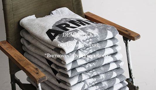 【DEADSTOCK】 00s US Army Sweat “Beethoven” Over Print Remake.が再入荷です。今回がラストストックとなります。