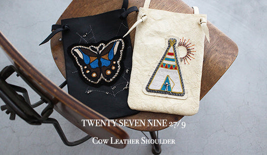 【TWENTY SEVEN NINE 27/9】Cow Leather Shoulder "Chain stitch Patches & India Tribal Silver”の新作が入荷いたしました。