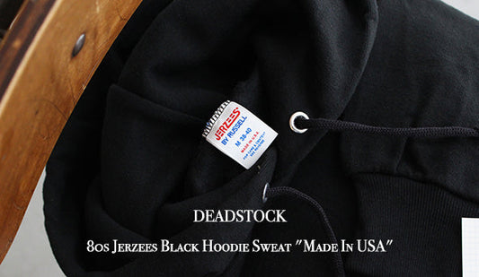 【DEADSTOCK】80s Jerzees Black Hoodie Sweat "Made In USA"こちらをリリースいたしました。