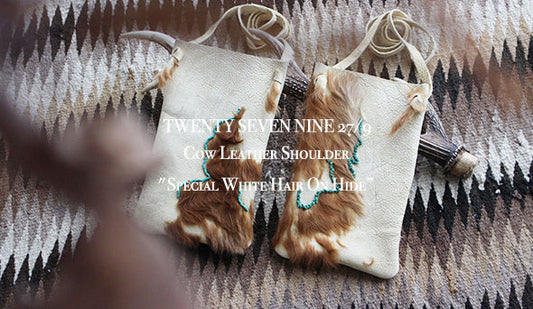 【TWENTY SEVEN NINE 27/9】Cow Leather Shoulder "Special White Hair On Hide”魅力的なヘアオンハイドのレザーバック。