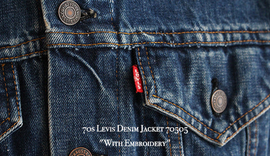 【VINTAGE】70s Levis Denim Jacket 70505 "With Embroidery"春に向けてもオススメな1枚。