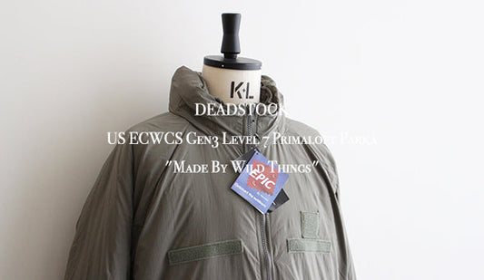 【DEADSTOCK】00s US ECWCS Gen3 Level 7 Primaloft Parka "Made By Wild Things"が入荷いたしました。