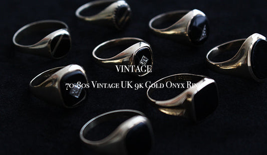 【VINTAGE】70-80s Vintage UK 9k Gold Onyx Ring.リクエストの多かったヴィンテージリングをまとめてリリース致します。