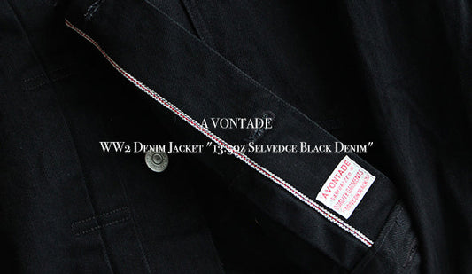 【A VONTADE / ア ボンタージ】より新作の『WW2 Denim Jacket "13.5oz Selvedge Black Denim"』が入荷です。
