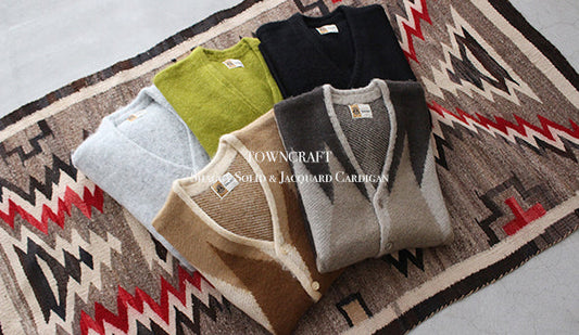 【TOWNCRAFT / タウンクラフト】Shaggy Solid & Jacquard Cardigan .圧倒的な人気を誇る1枚が入荷いたしました。