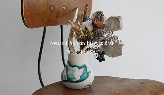 【VINTAGE】Nemadji Pottery Flower Base　”Made In USA" ネイティブアメリカを感じるヴィンテージポッタリー。