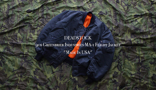【DEADSTOCK】90s Greenbrier Industries MA-1 Flight Jacket "Made In USA"の希少な『Navy』カラーが入荷致しました。