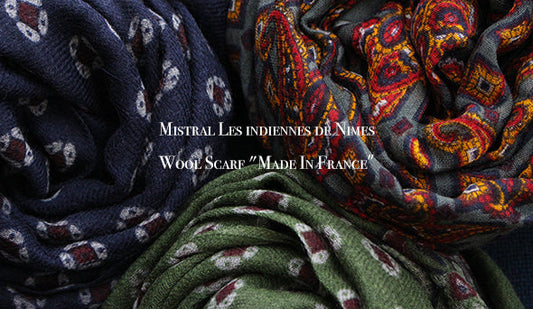 【Mistral Les indiennes de Nimes】Wool Scarf "Made In France＂ヴィンテージストールのような1本が届きました。