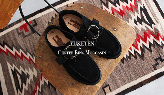 【YUKETEN / ユケテン】Center Ring Moccasin "Black Suede"本当に少なくなるアメリカ製のハンドモカシン。