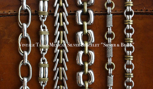 【VINTAGE】Vintage Taxco Mexican Silver Bracelet "Silver & Brass"ご要望の多かったこちらをリリース致します。