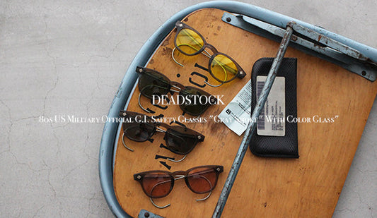 【DEADSTOCK】80s US Military Official G.I. Safety Glasses "Gray Smoke" With Color Glass"の新たなカラーをリリース致します。