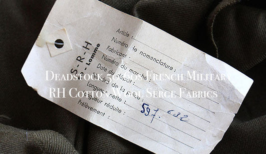 【DEADSTOCK】 50-60s French Military SRH Cotton Wool Serge Fabrics.
