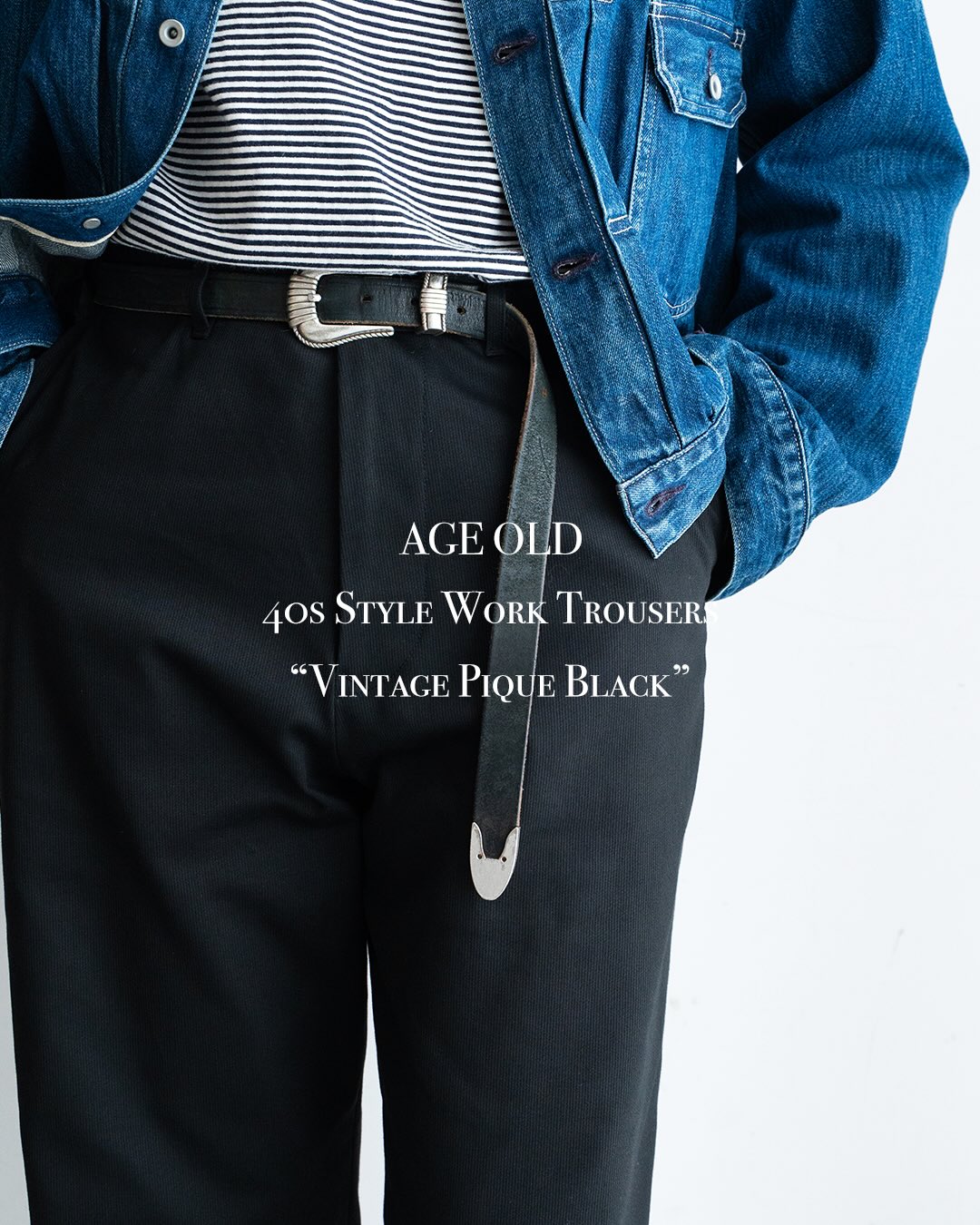 【AGE OLD】40s Style Work Trousers “Vintage Pique Black”を2026年2月20日（土）よりリリースいたします。
