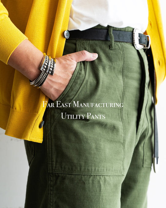 【FAR EAST MANUFACTURING】Utility Pantsを今週末よりリリースいたします。注目の１本です。