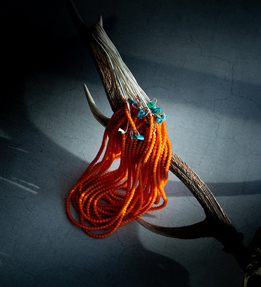 【TONY TaizSun / トニー タイズサン】Tony White Hearts Necklace ”Orange" 『For Fort Exclusive』