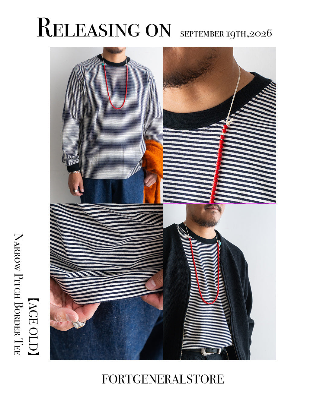 【AGE OLD】Narrow Pitch Border Tee.
