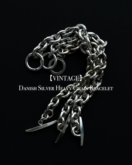 【VINTAGE】Danish Silver Heavy Chain Bracelet