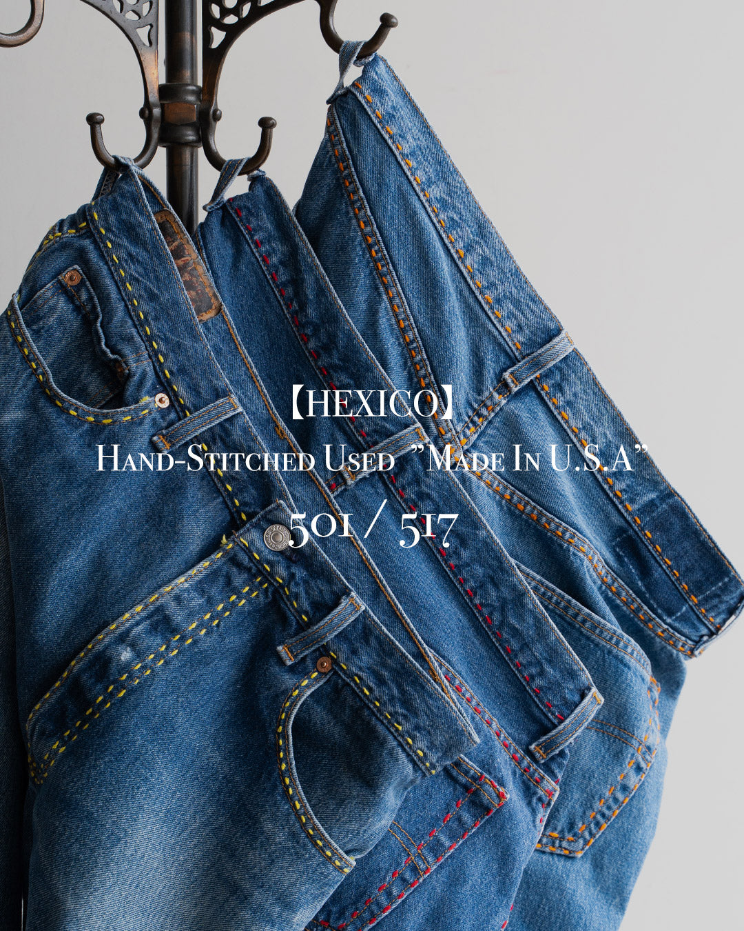【HEXICO】Hand-Stitched Used 501 / 517『Made In U.S.A』
