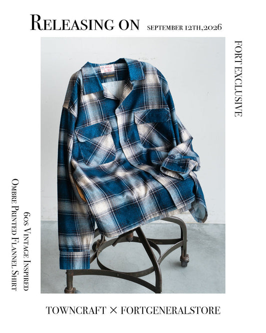 【TOWNCRAFT × FORT】60s Vintage Inspired Ombre Printed Flannel Shirt 『FORT EXCLUSIVE』