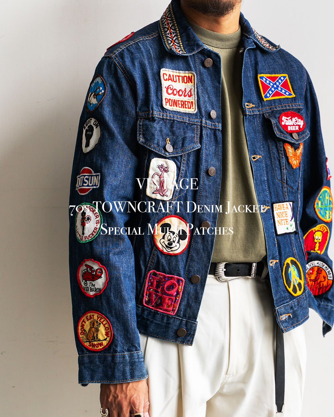 【VINTAGE】70s TOWNCRAFT Denim Jacket 『Special Multi Patches』Made In USA