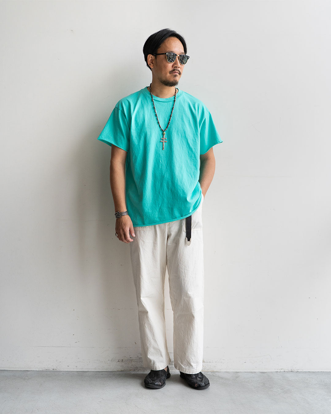 身長175cm　体重69kg / 着用サイズ L / カラー Tiffany Blue