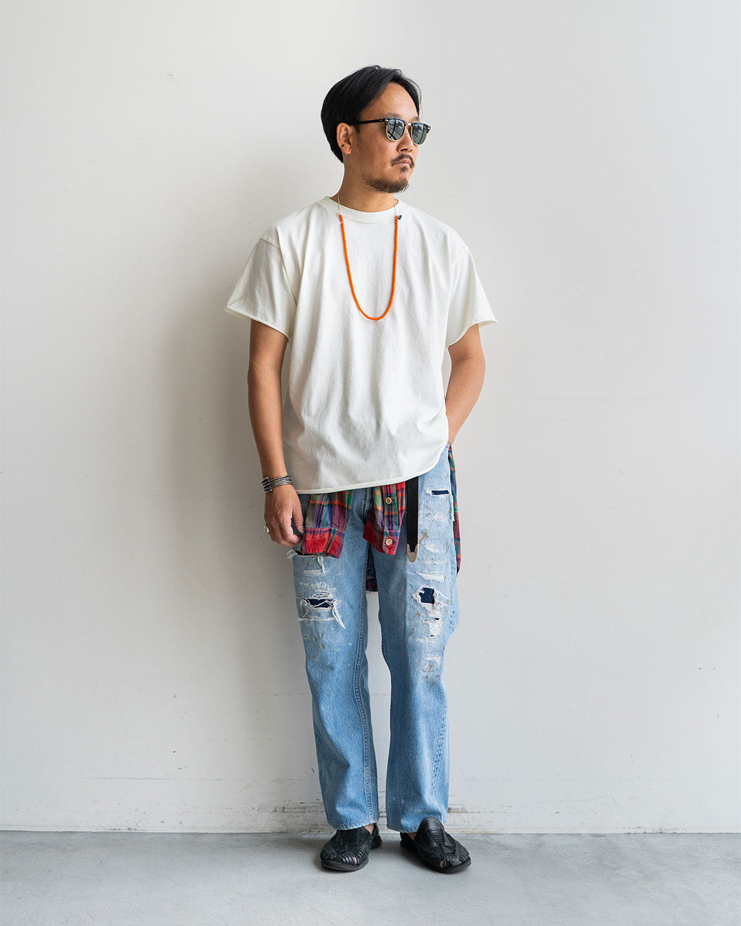 身長175cm　体重69kg / 着用サイズ L / カラー Off White