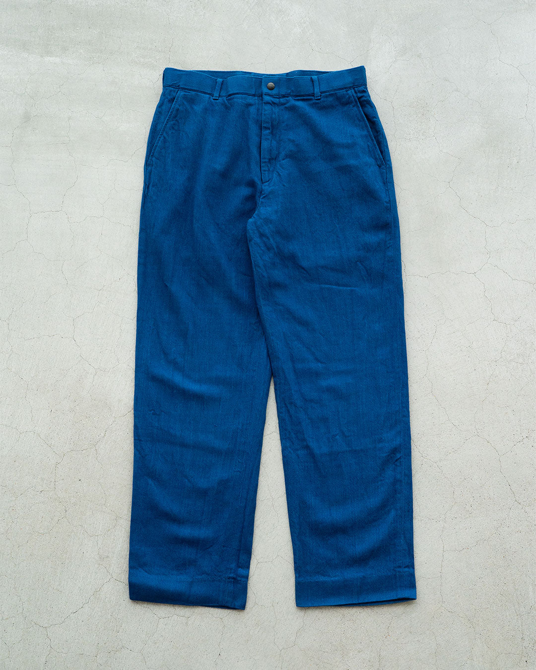 【HEXICO】Indigo Flannel Slacks 『30s Cinch Buckle Iron / 70-80s Talon 42 Brass』