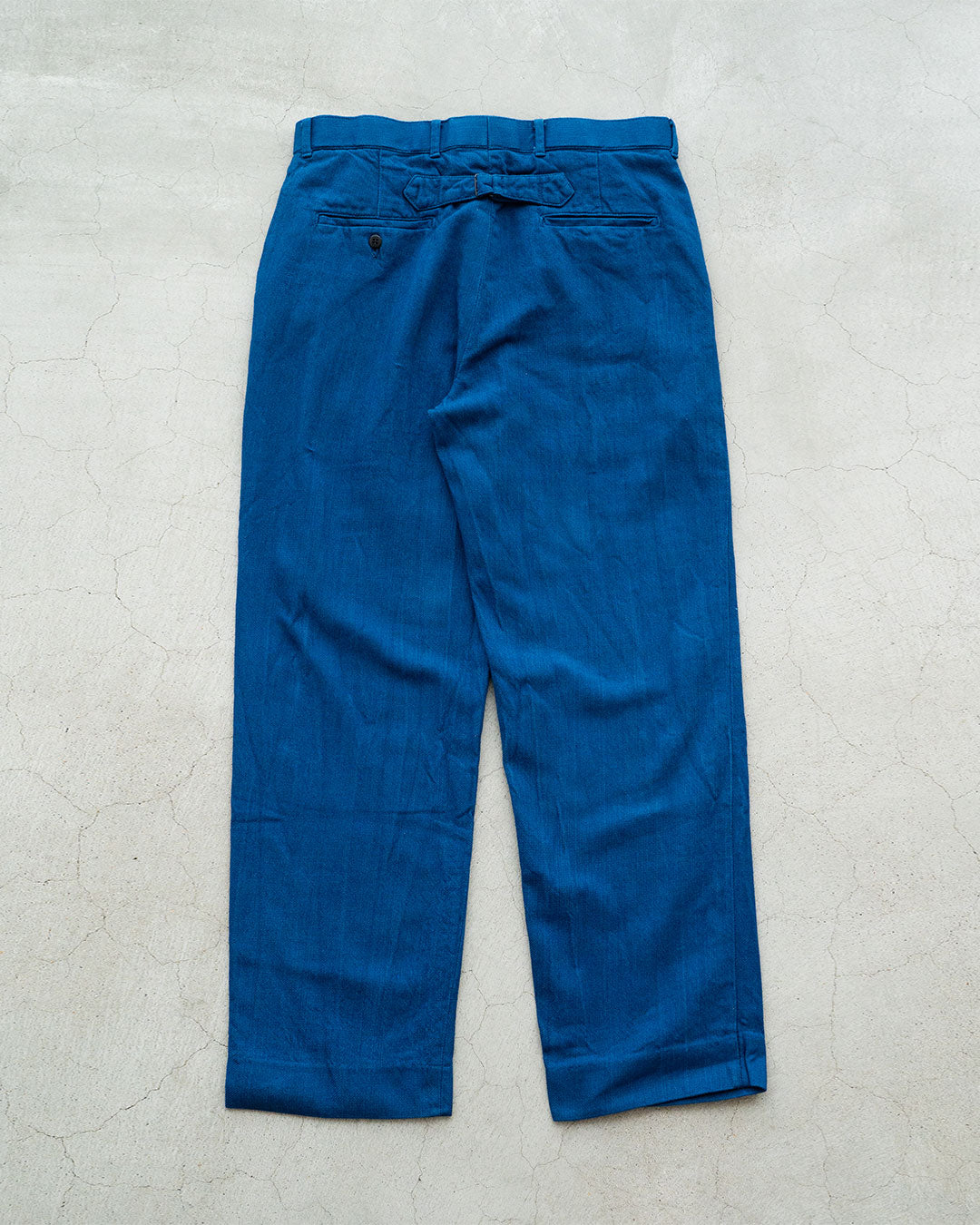 【HEXICO】Indigo Flannel Slacks 『30s Cinch Buckle Iron / 70-80s Talon 42 Brass』