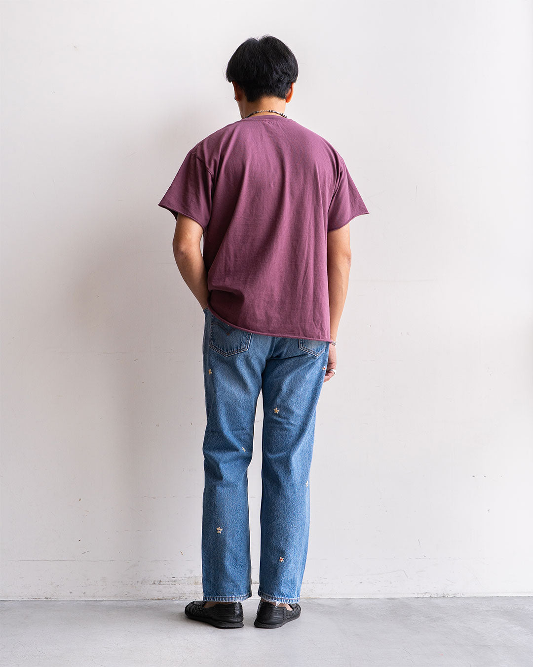 【SHANANA MIL】Used 501 Denim『Hand Embroidery Daisy』⑥
