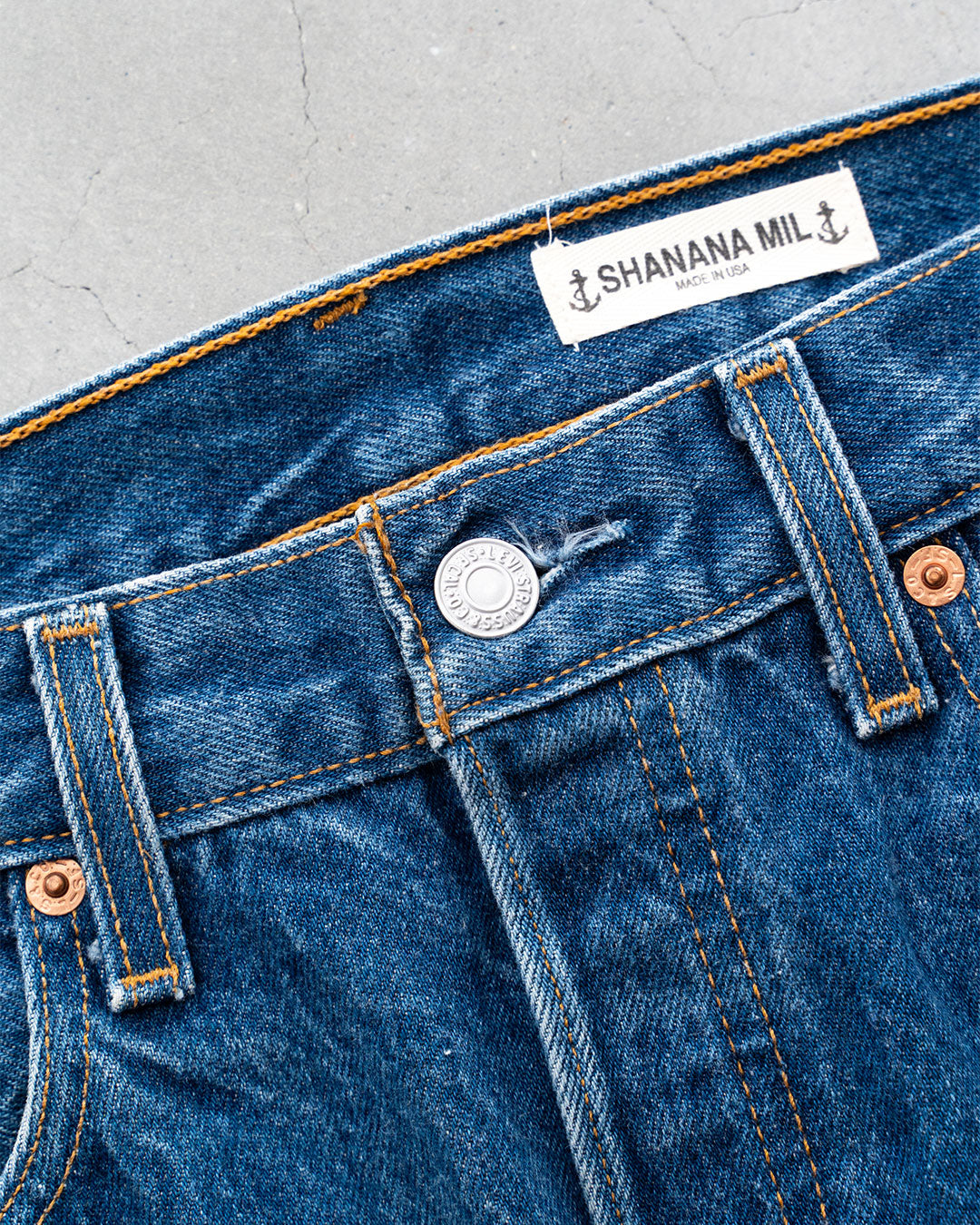 【SHANANA MIL】Used 501 Denim『Hand Embroidery Daisy』①
