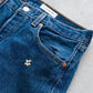 【SHANANA MIL】Used 501 Denim『Hand Embroidery Daisy』①