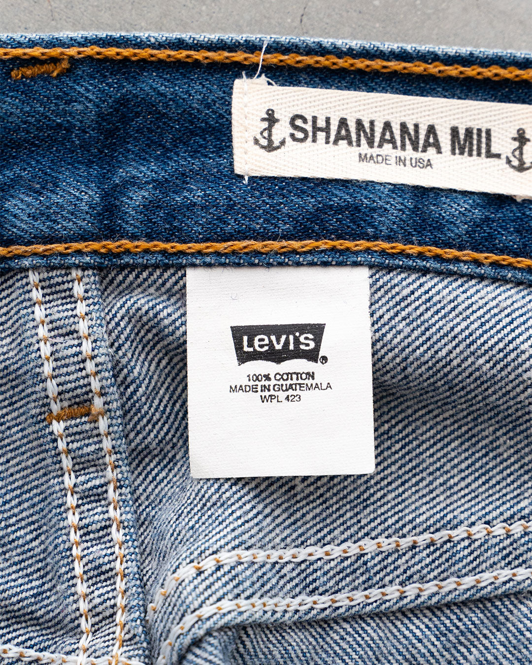 【SHANANA MIL】Used 501 Denim『Hand Embroidery Daisy』①