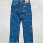 【SHANANA MIL】Used 501 Denim『Hand Embroidery Daisy』①