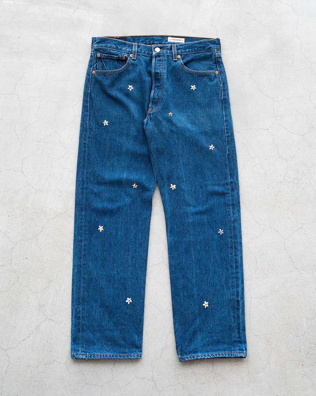 【SHANANA MIL】Used 501 Denim『Hand Embroidery Daisy』②