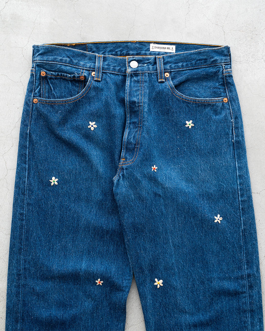 【SHANANA MIL】Used 501 Denim『Hand Embroidery Daisy』②