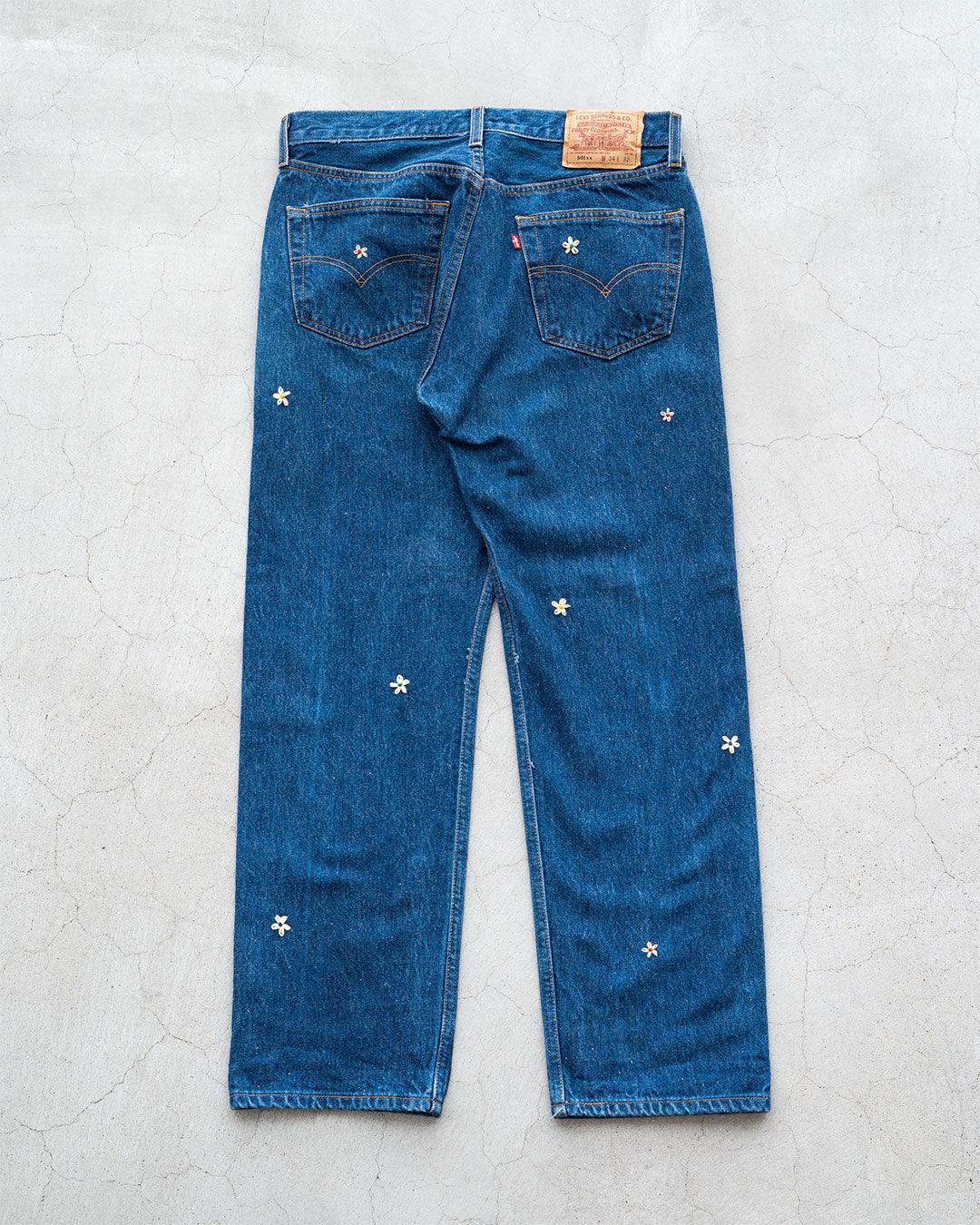 【SHANANA MIL】Used 501 Denim『Hand Embroidery Daisy』②