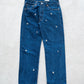 【SHANANA MIL】Used 501 Denim『Hand Embroidery Daisy』③
