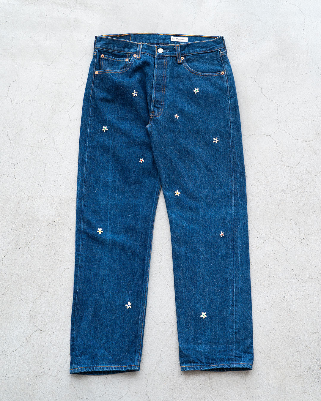 【SHANANA MIL】Used 501 Denim『Hand Embroidery Daisy』③