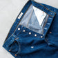 【SHANANA MIL】Used 501 Denim『Hand Embroidery Daisy』③