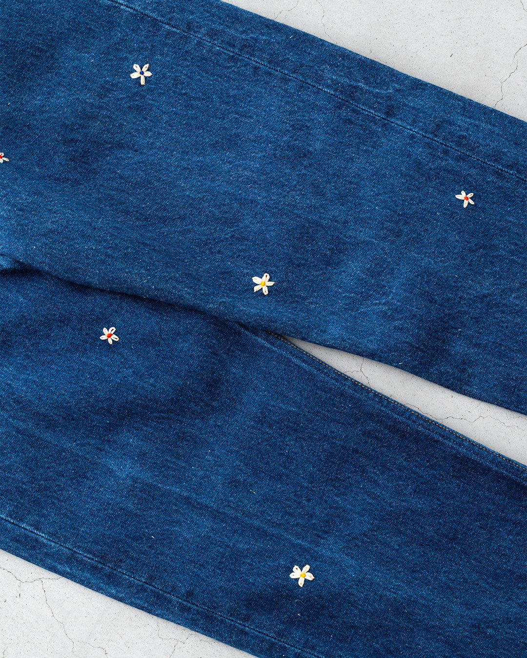 【SHANANA MIL】Used 501 Denim『Hand Embroidery Daisy』③